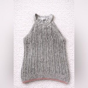 Duffy Gray Knit Halter Sweater Tank Top Size S